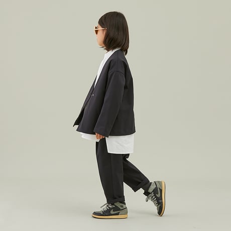 MOUN TEN. / stretch nylon gaba 1tuck pants   MP56-1102  black  125.140.0(155)1(adult)