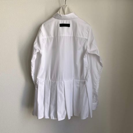 GRIS / Hem pleated shirt (B) GR25AW-SH001B  WHITE  S(110-120).M(1201-135).L(135-150).XL(150-160)