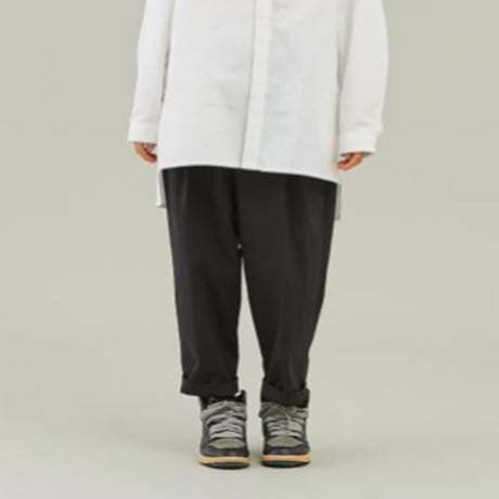 MOUN TEN. / stretch nylon gaba 1tuck pants   MP56-1102  black  125.140.0(155)1(adult)