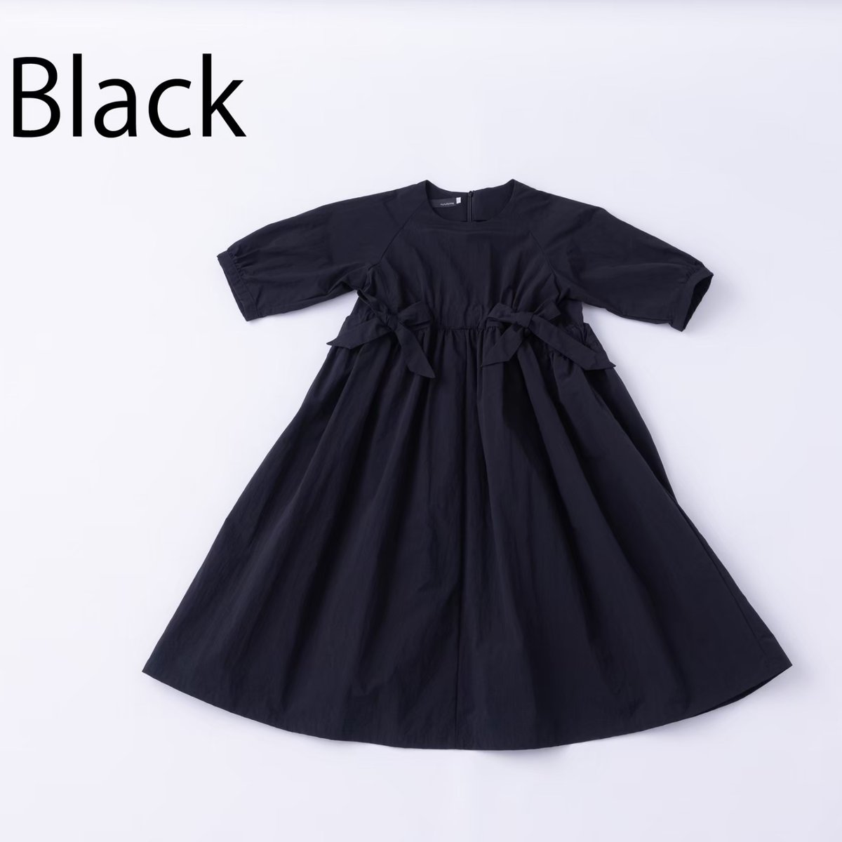 nunuforme / サイドリボンワンピース 09-nf23-485-229 Black nunuforme / サイドリボンワンピース 09-nf23-485-229 Black