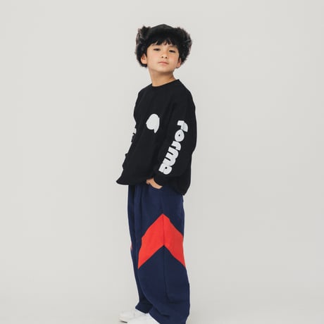 nunuforme / nunuforme袖プリントT　nt24-007-04   Black   115.125.135.145.1(155).2(163)
