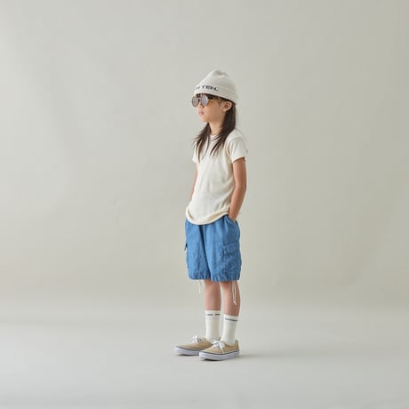 MOUN TEN. / herringbone denim midi cargo   MP100-1919   vintage blue  125.140.0(155)