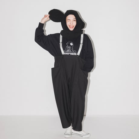 nunuforme / サルエルサロペット 09-nf24-626-250  Black M.L.XL.1(155).2(163)