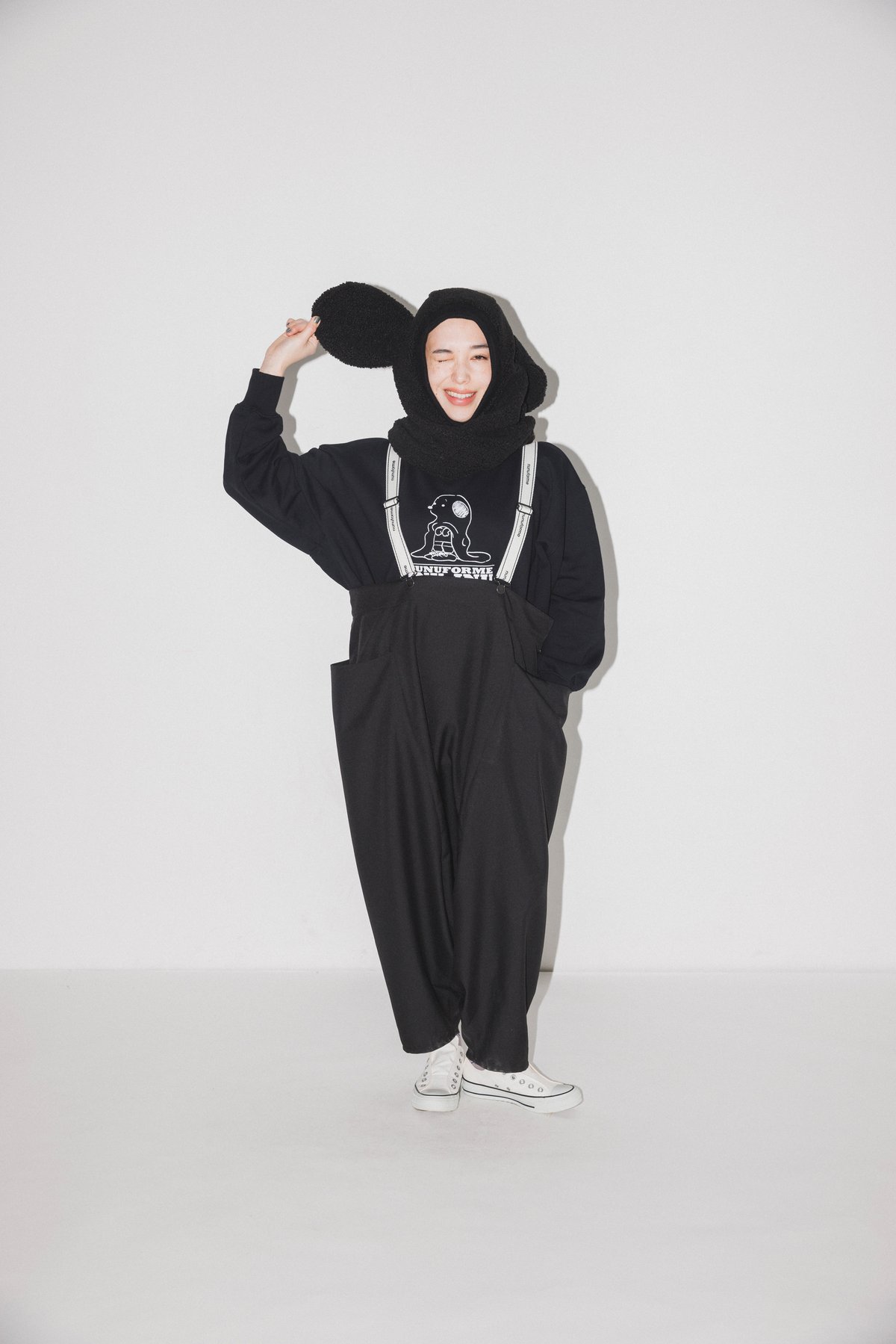 nunuforme / サルエルサロペット 09-nf24-626-250 Black M.