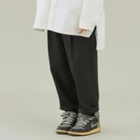 MOUN TEN. / stretch nylon gaba 1tuck pants   MP56-1102  black  125.140.0.1