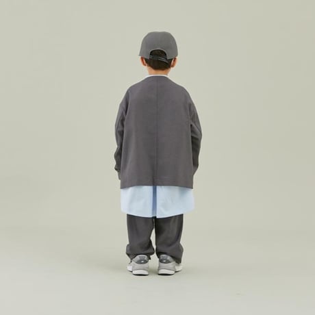 MOUN TEN. / polyester canapa 1tuck pants  MP56-1502  charcoal  110.125.140.0(155).1(adult)