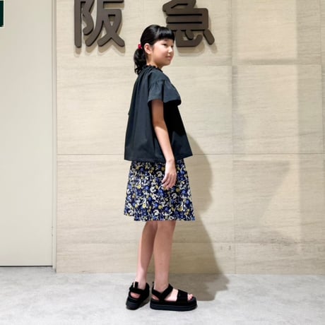 Bague  / 花柄キュロットパンツ  BG104561 NAVY×YELLOW  ( 80cm-WOMEN )