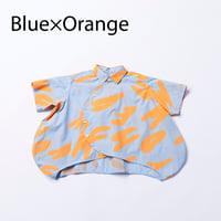 nunuforme / 半袖サークルシャツ　 18-nf25-529-260   Blue×Orange  105.115.125.135.145.1(155).2(163)