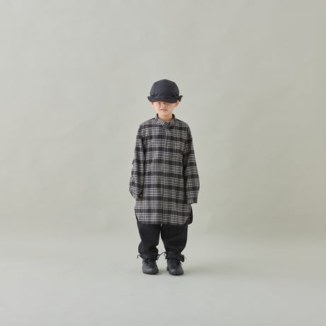 MOUN TEN. /check flannel long shirt(organic cotton)  MS38-1822  black x sand  140.0(155).1(adult)