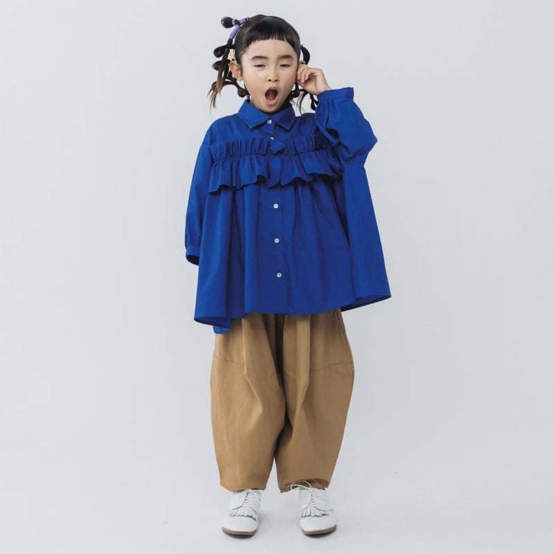 nunuforme / フロントフリルブラウス 37-nf23-525-031 Blue S