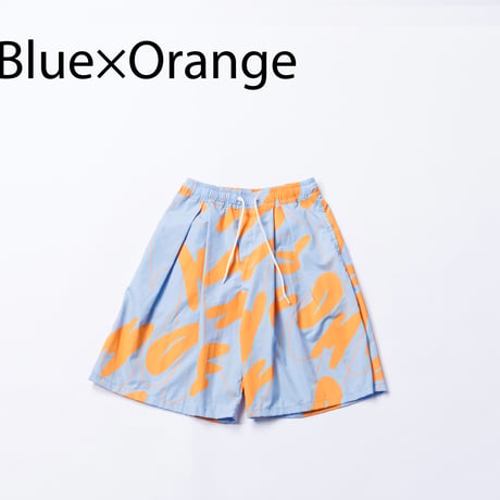 nunuforme / ループロゴショートパンツ  34-nf25-633-260  Blue×Orange  105.115.125.135.145.1(155).2(163)