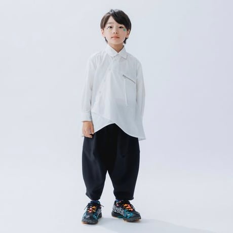 nunuforme /  アシンメトリー ジップシャツ 06-nf25-526-035  OffWhite  S.M .L .XL.1(155).2(163)