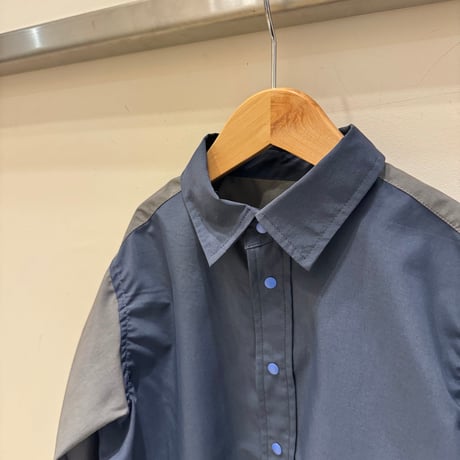 nunuforme /Exclusive Item  スナップシャツ 24MB021 Navy×Charcoal 115.125.135.145.1(155).2(163).M
