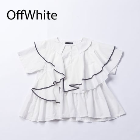 nunuforme /  ダブルフリルブラウス　 24-nf25-582-031    OffWhite  S.M .L .XL.1(155).2(163)