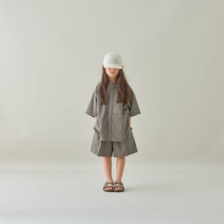 MOUN TEN. / air sucker half pants  MP55C-1938  khaki stripe  110.125.140.0(155).1(adult)