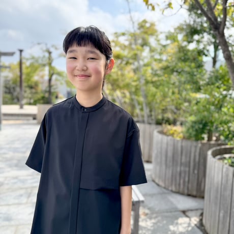 【別注】MOUN TEN. /polyester canapa pocket  s/s shirt  MS19-1444  black  110.125.140.0.1
