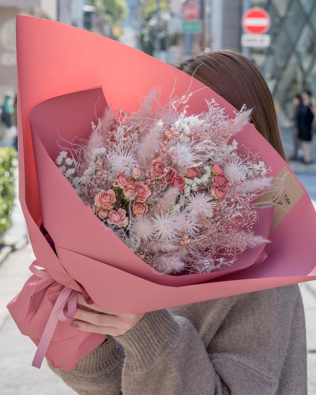 スプレーバラのピンク系 花瓶花束 | ドライフラワーと、うつわと暮らし