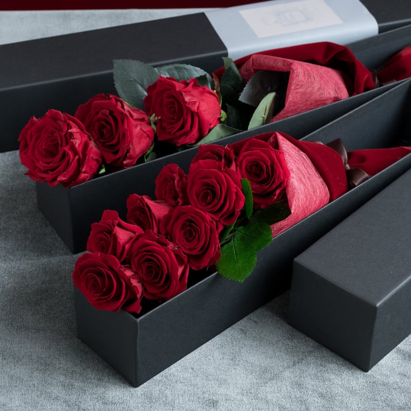 バラ3本のROSE BOX🌹「愛しています」 | ドライフラワーと、うつわと