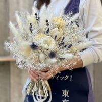 爽やかなホワイトグリーン系ドライフラワースワッグ | ドライフラワー