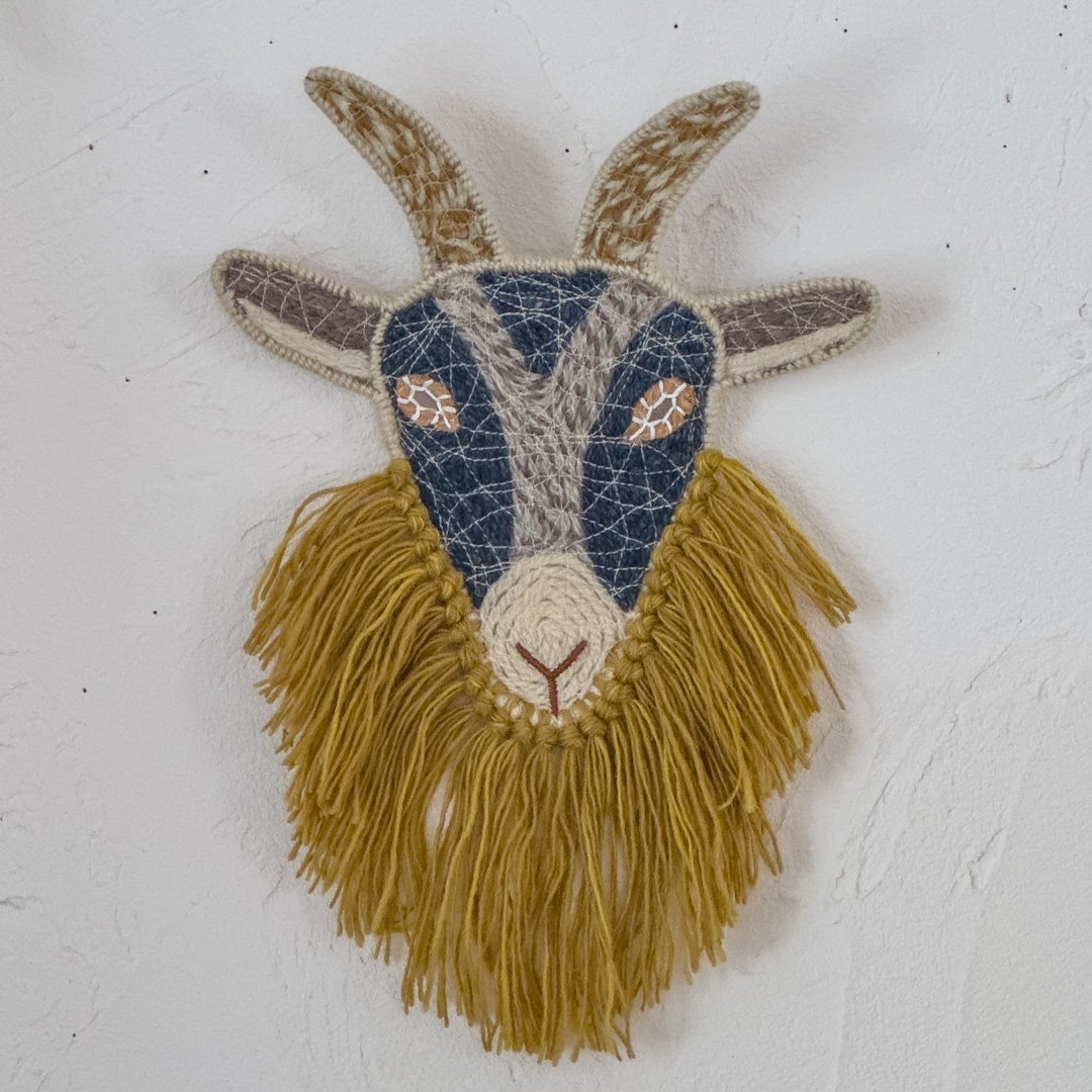 一点物　威風堂々　グラフィティアート　A2 ハンドメイド Goat 【Kari Ishikawa】 ※一点もの | ドライフラワーと、うつわと