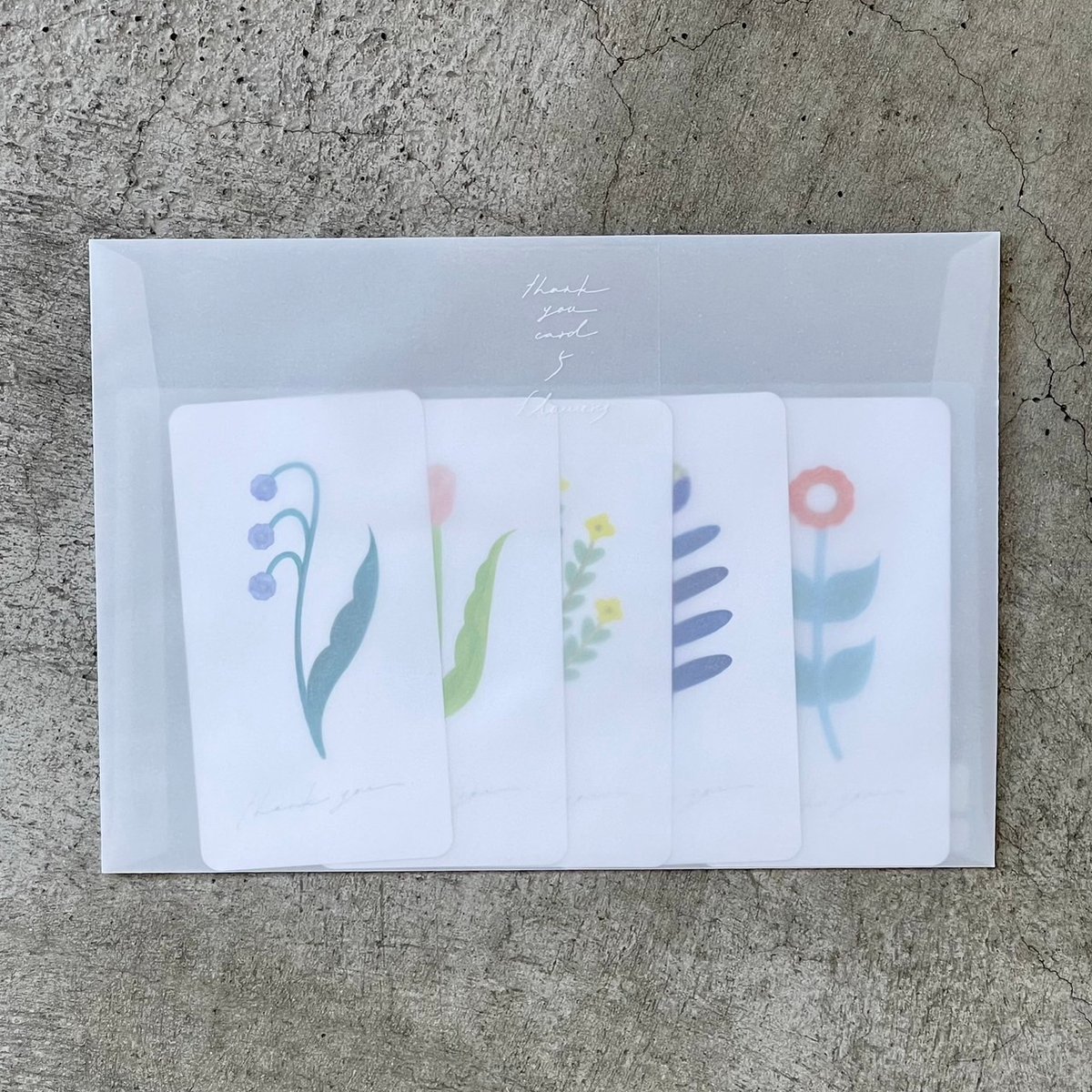 サンキューカードです サンキューカードセット 5flowers【totoganashi】 | ドライフラワーと