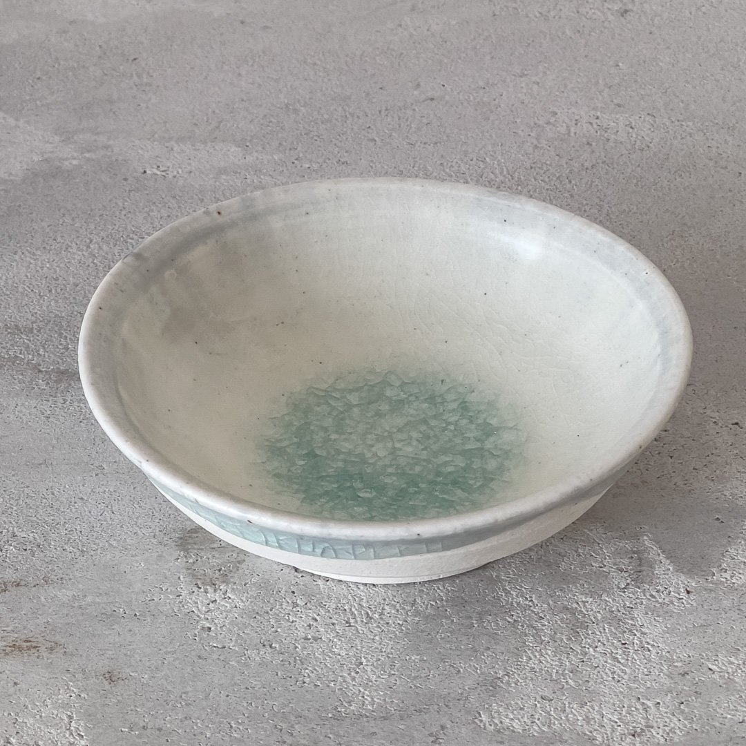 【工芸】★陸工房 モリーネ手 手付鉢 深鉢皿★ストライプ ライン 工芸】☆陸工房 モリーネ手 鉢 深鉢皿☆ストライプ ライン 工芸