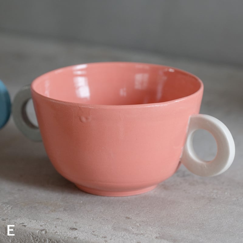 竹村良訓　スープカップ　２つ　貴重　とんすい　カフェオレボウル　一点もの　作家 取手付きスープカップ【竹村良訓】 ※一点もの | ドライフラワーと