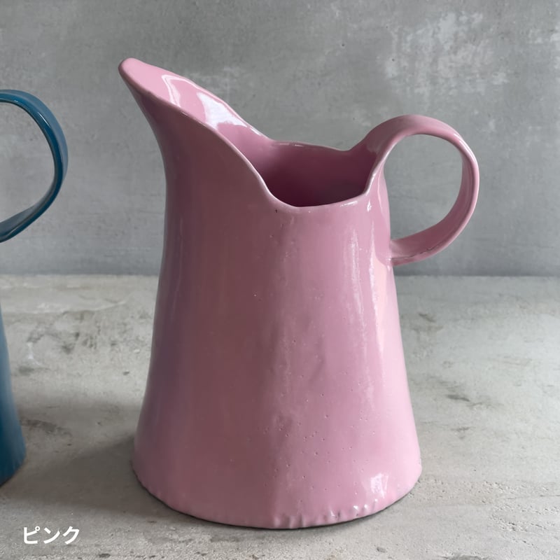 ピッチャー・大（モロッコブルー・ピンク）【teto ceramics/石井啓一