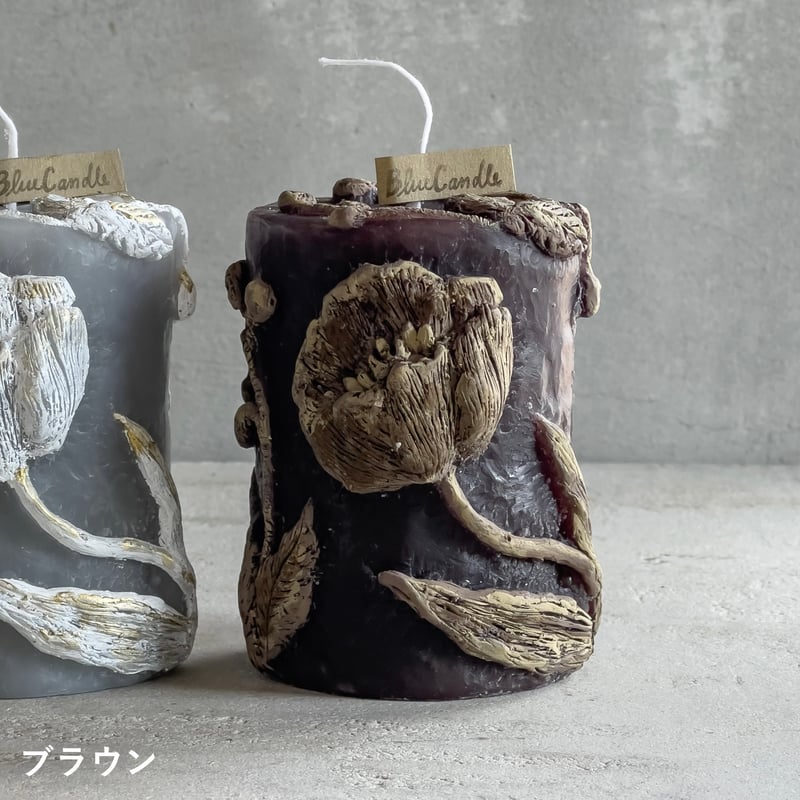 【スーパーセール】 刺繍 チューリップ【Blue ドライフラワーと、うつわ | 】 Candle 押し花・ドライフラワー花材