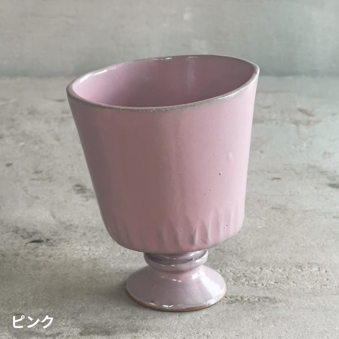 ゴブレット（モロッコブルー・ピンク）【teto ceramics/石井啓一