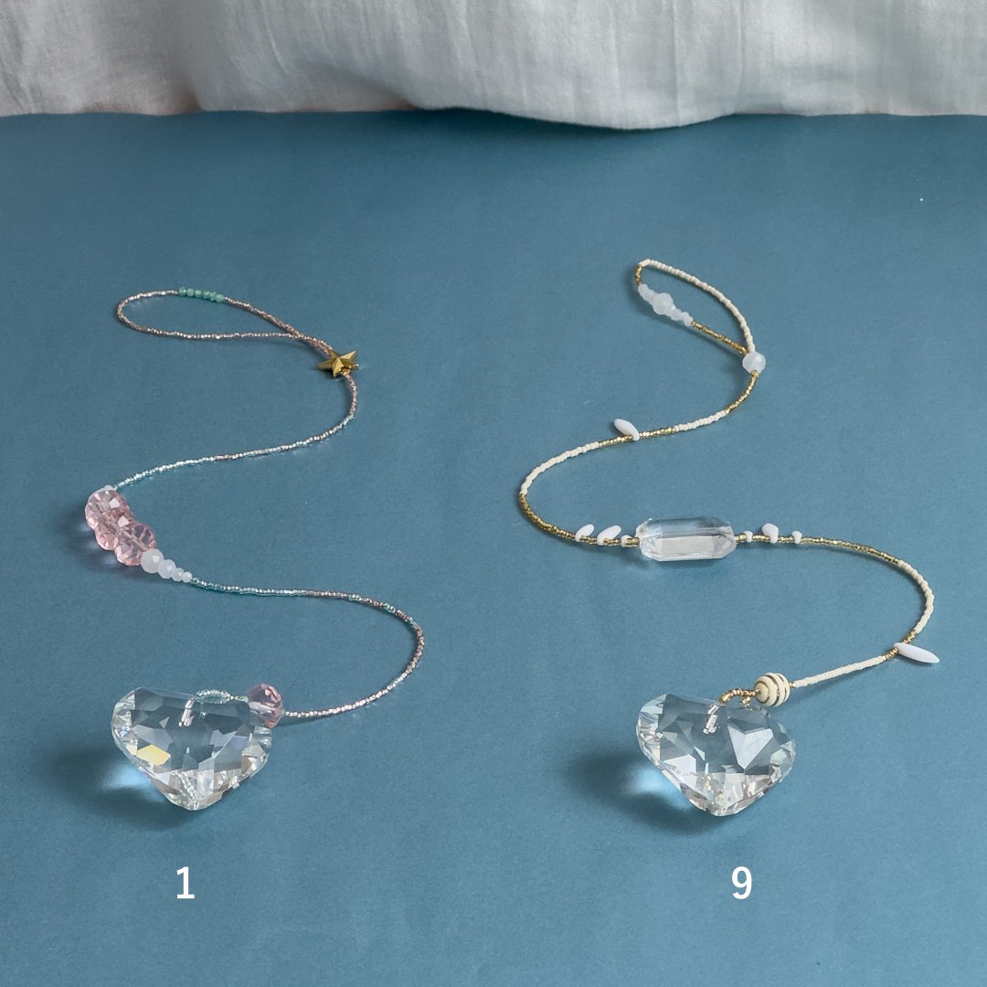 サンキャッチャー Heart shaped（1-heart&star、9-white）【Yuk