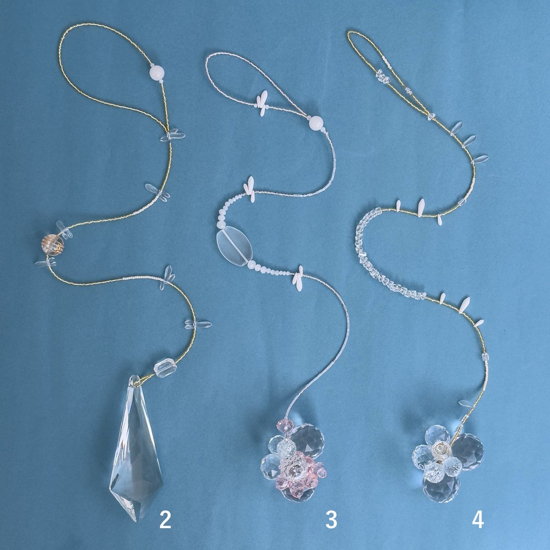 サンキャッチャー（2-pendulum、3-vintage crystal、4-herkime