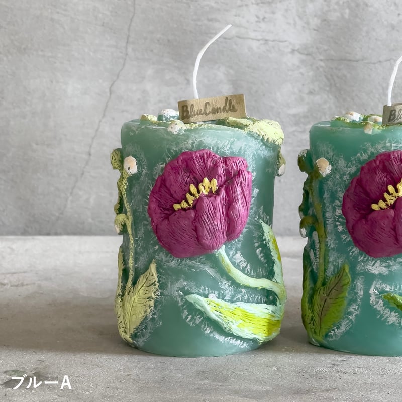 【お試し価格！】 チューリップ【Blue 刺繍 Candle ドライフラワーと、うつわ | 】 押し花・ドライフラワー花材