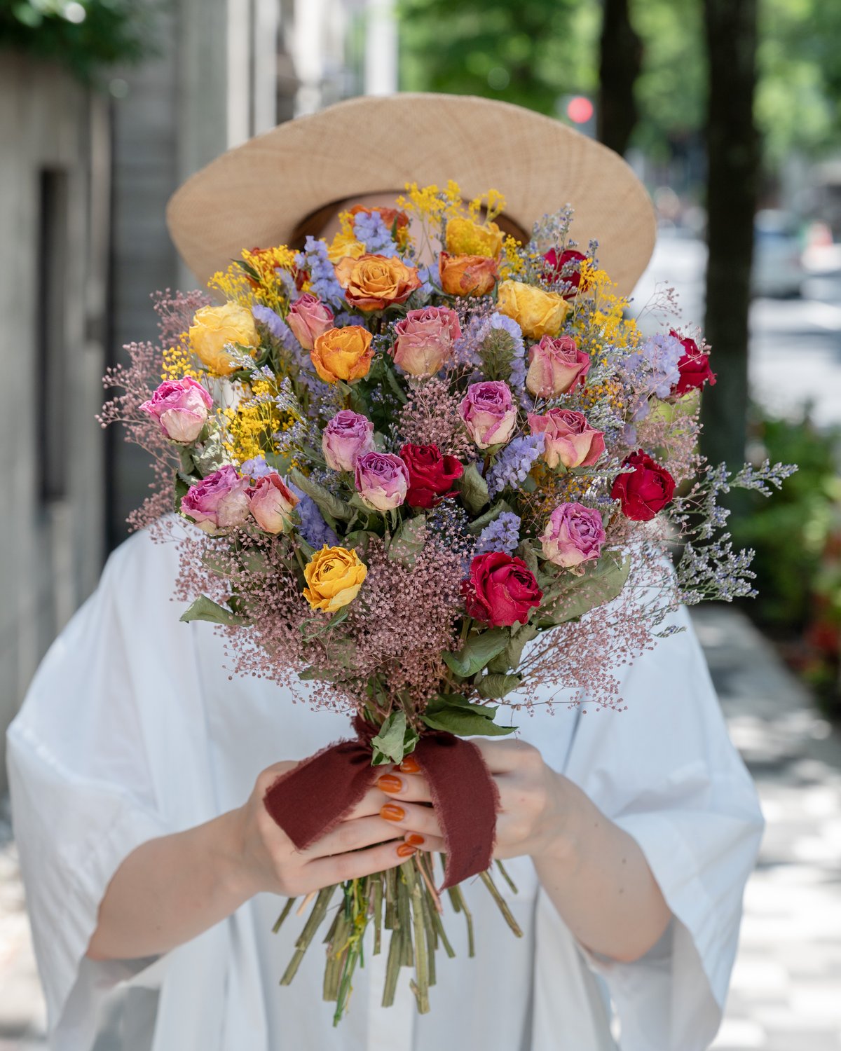 カスミソウ バラ ドライフラワー プリザーブドフラワー ゴールド フラワーベース カスミソウ バラ ドライフラワー プリザーブドフラワー ゴールド