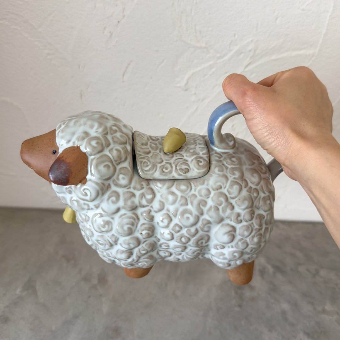 ひつじのポット(Pot A sheep)P62【かしわ窯】 | ドライフラワーと