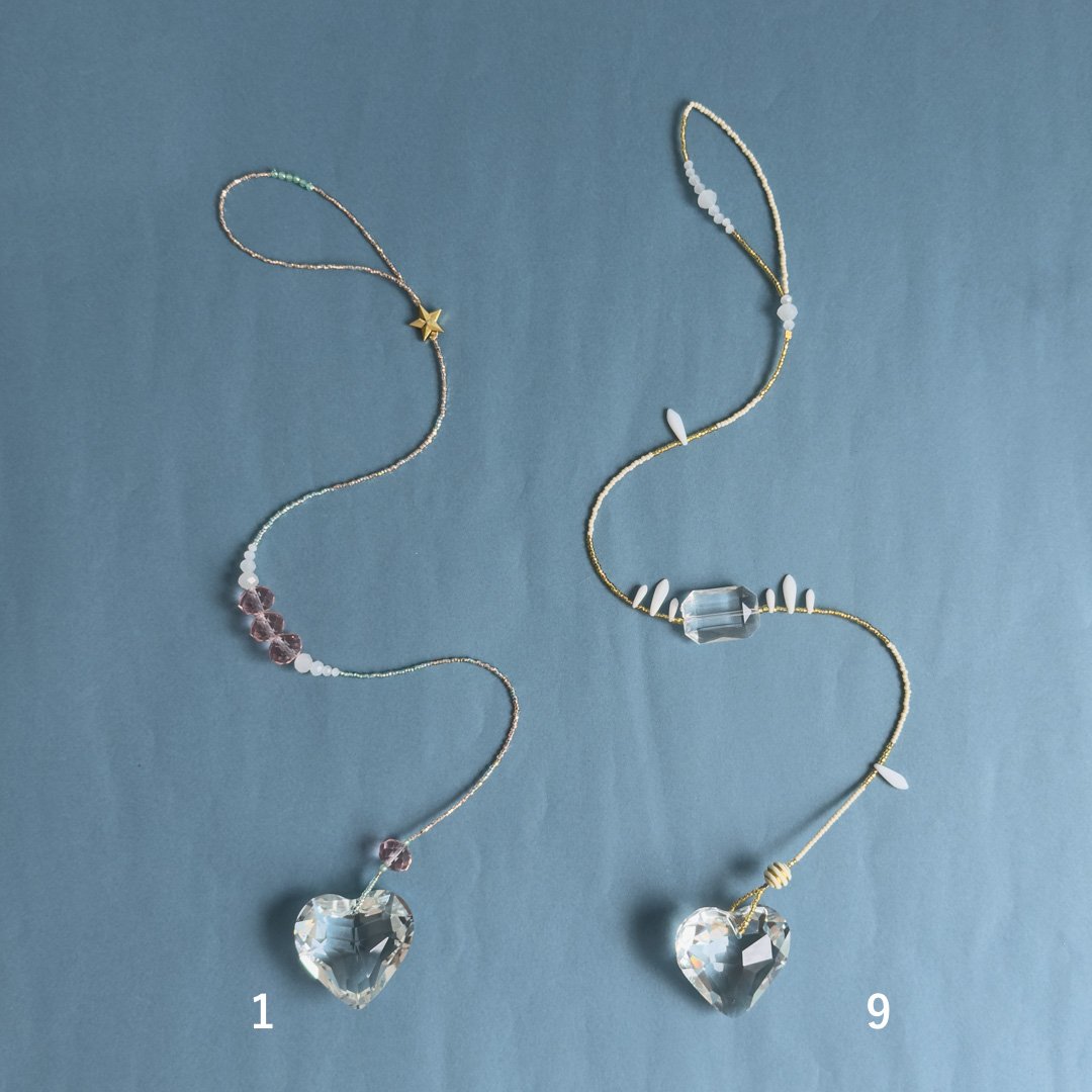 サンキャッチャー Heart shaped（1-heart&star、9-white）【Yuk
