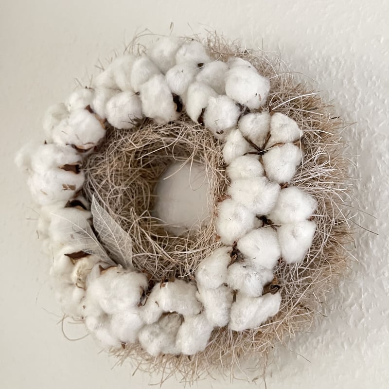 ふわふわコットンリース | ドライフラワーと、うつわと暮らし
