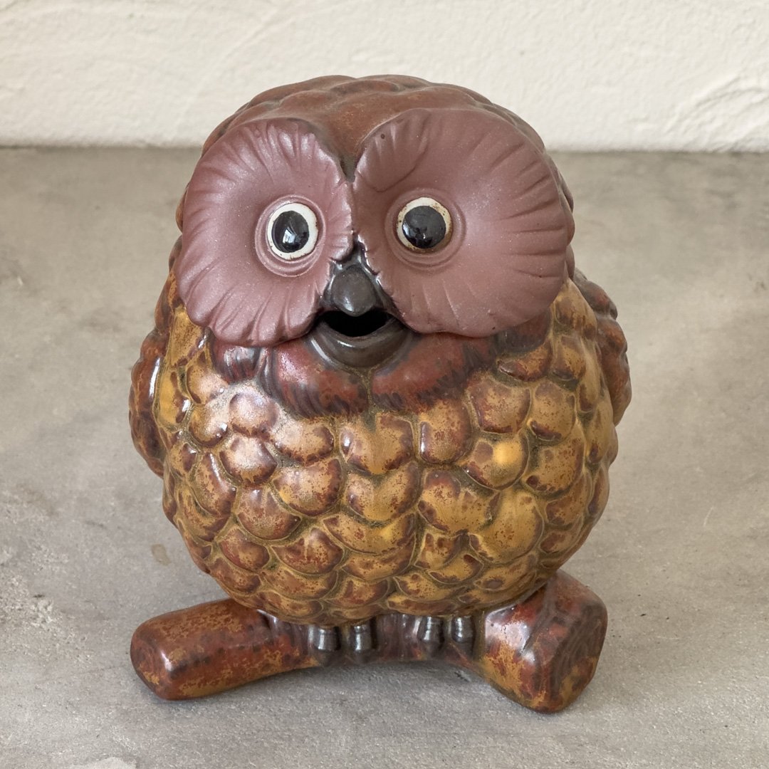 ふくろうのティーポット(Teapot A brown owl)P34【かしわ窯 