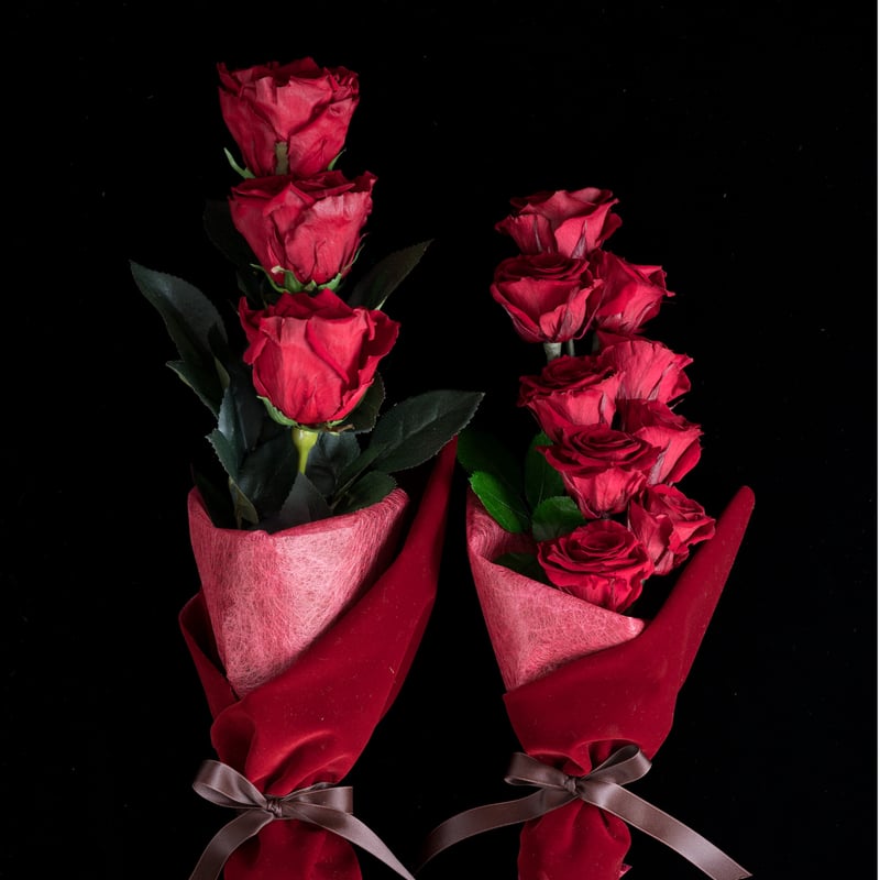 バラ3本のROSE BOX🌹「愛しています」 | ドライフラワーと、うつわと