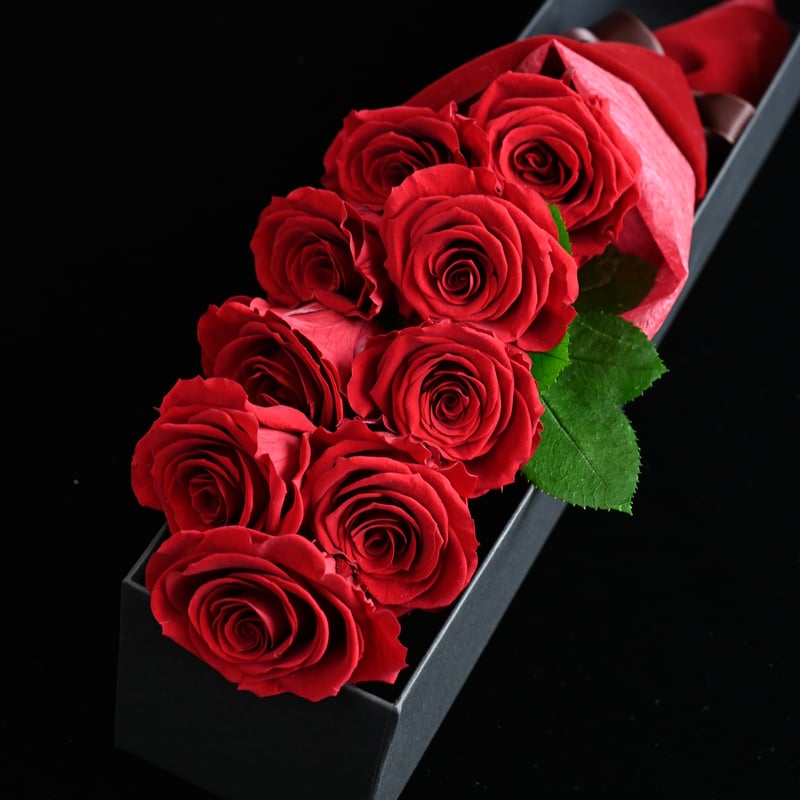 バラ9本のROSE BOX🌹「いつも一緒にいよう」 | ドライフラワーと