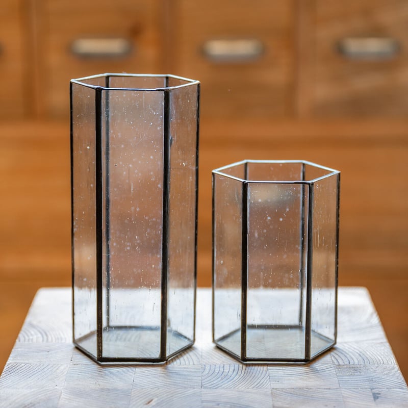 ステンドグラスフラワーベースM・Glass&Art MOMO | ドライフラワーと