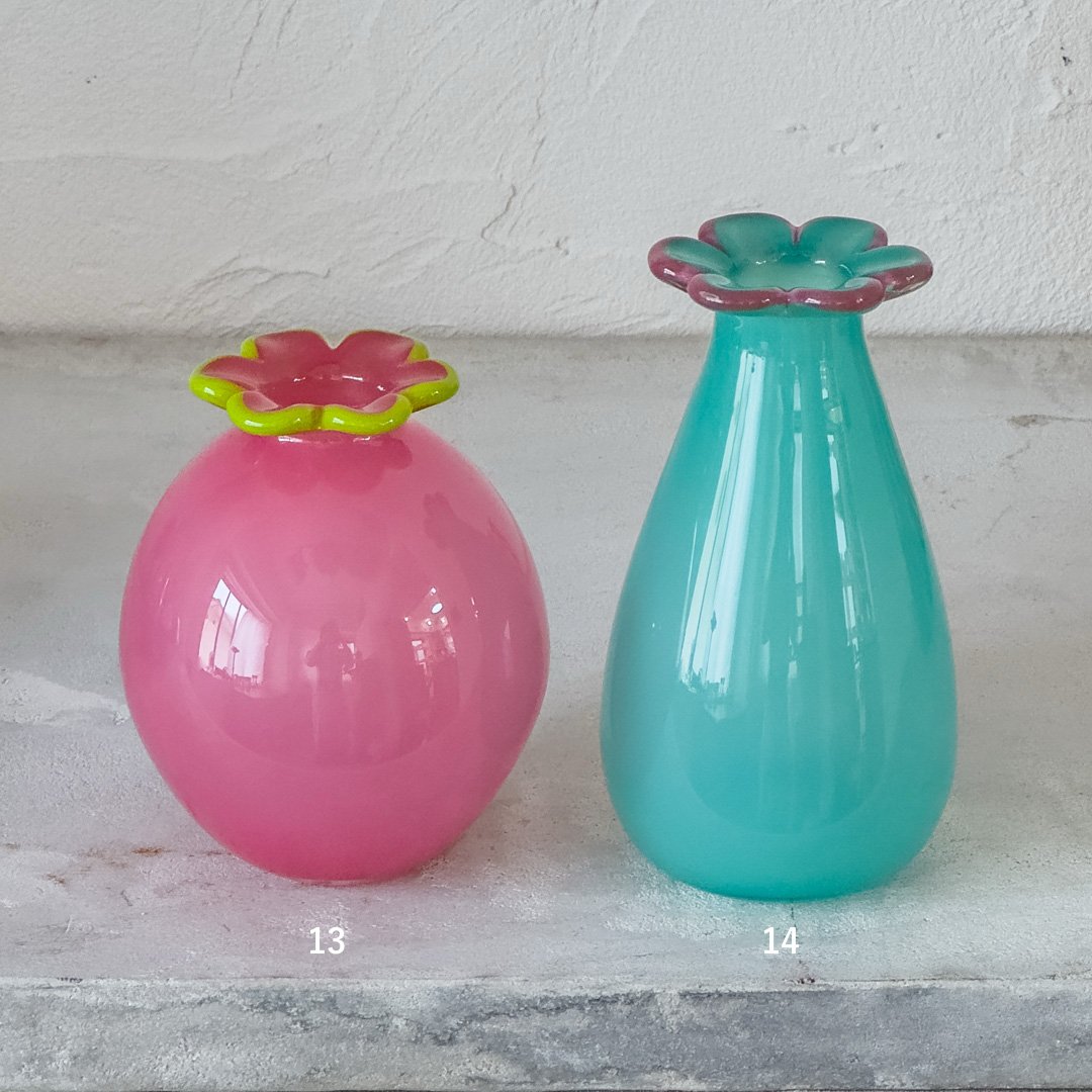 ファーストグラス（花瓶） フラワーベース 一輪挿し ガラス クリア グレー 直径 8cm 高さ 13cm