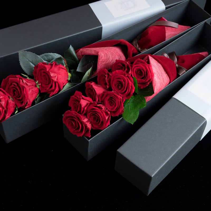 バラ9本のROSE BOX🌹「いつも一緒にいよう」 | ドライフラワーと