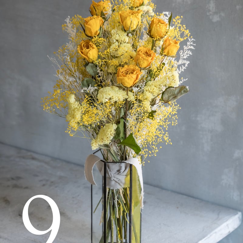 9本🌹バラのドライフラワー花束【赤/ピンク/黄色】全3色 | ドライ