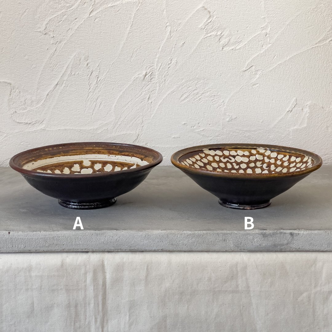 ロウ抜き鉄釉鉢【財満晋平】 ※一点もの | ドライフラワーと、うつわと