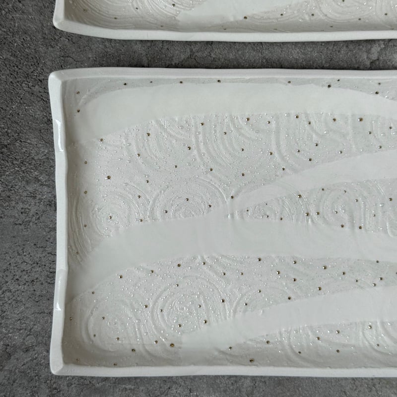 31.星くず長皿 白【山口由次】 | ドライフラワーと、うつわと