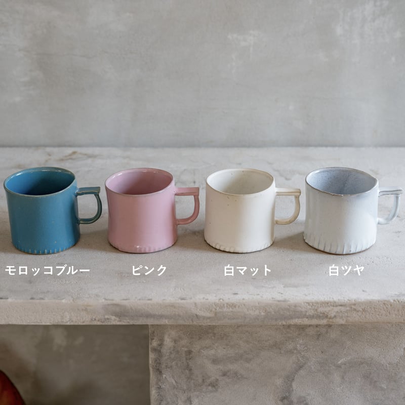 ブルーグレー釉手作りマグカップ ブルーグレー釉手作りマグカップ