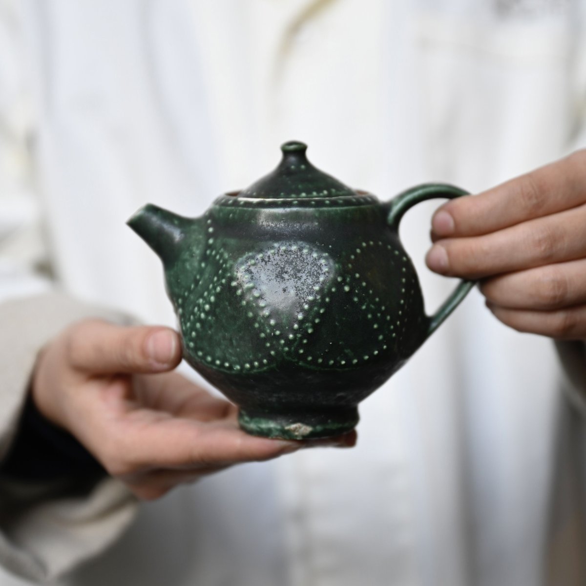 緑釉急須【財満晋平】 | ドライフラワーと、うつわと暮らし。TOKYO