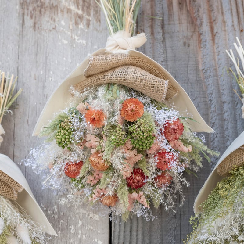 オレンジ系ドライフラワースワッグ | ドライフラワーと、うつわと