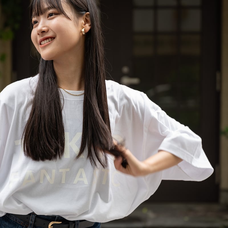 KIDILL×SKOLOCT オーバーサイズカットソー　Tシャツ　白　ホワイト TOKYO FANTASTIC ゆるだぼ夏Tシャツ（ビッグロゴ）5分袖オーバーサイズ
